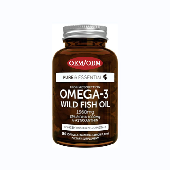 Pinagsuportahan ng OEM Source Factory Customized Pure Essential High Absorbent Omega3 Wild Fish Oil EPA DHA at Astaxanthin Lemon flavored